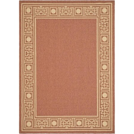 Safavieh 2 Ft. -7 In. X 5 Ft. Small Rectangle Indoor-Outdoor Courtyard- Rust And Sand- Machine Made Rug CY5143A-3